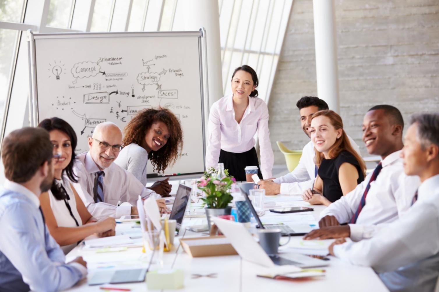 Participants engaged in a corporate culture workshop session